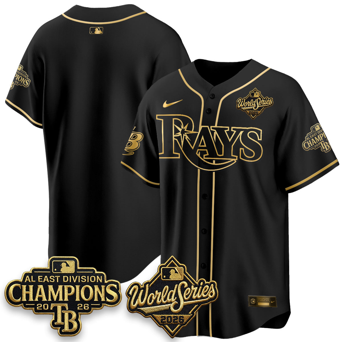 TB 2026 AL Champions Gold Edition Vapor Jersey - Stitched