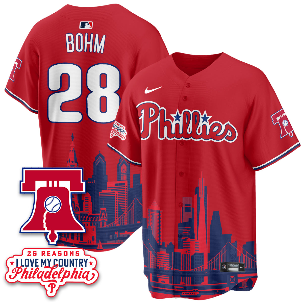 Philadelphia Phillies "26 Reasons I Love My Country" Edition Vapor Jersey - Stitched