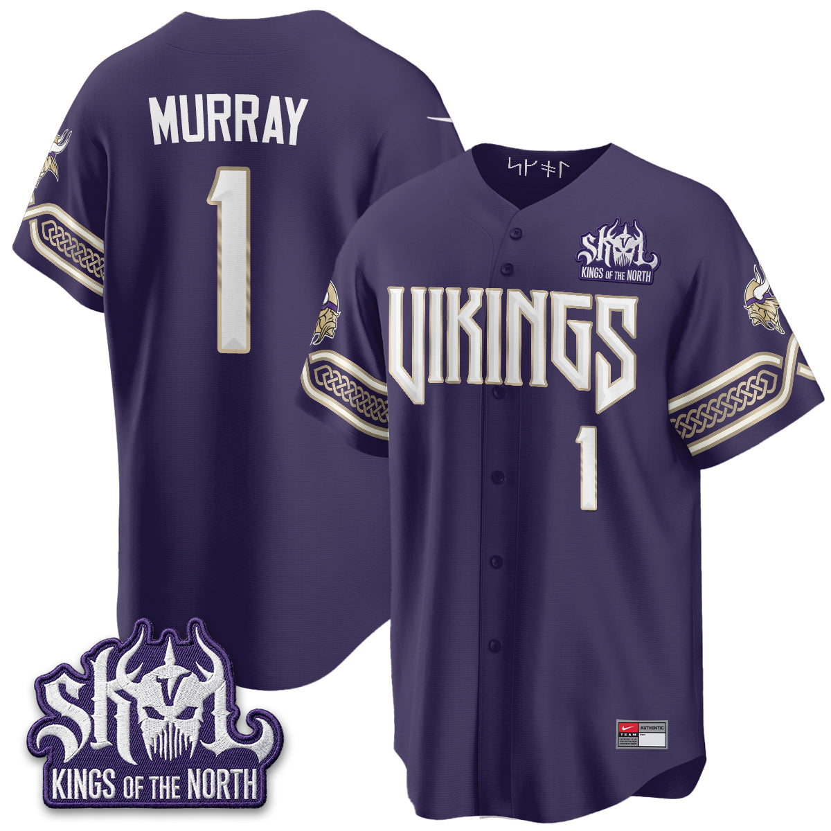 Minnesota Vikings 2026 Rivalries Edition Baseball Vapor Jersey - Stitched