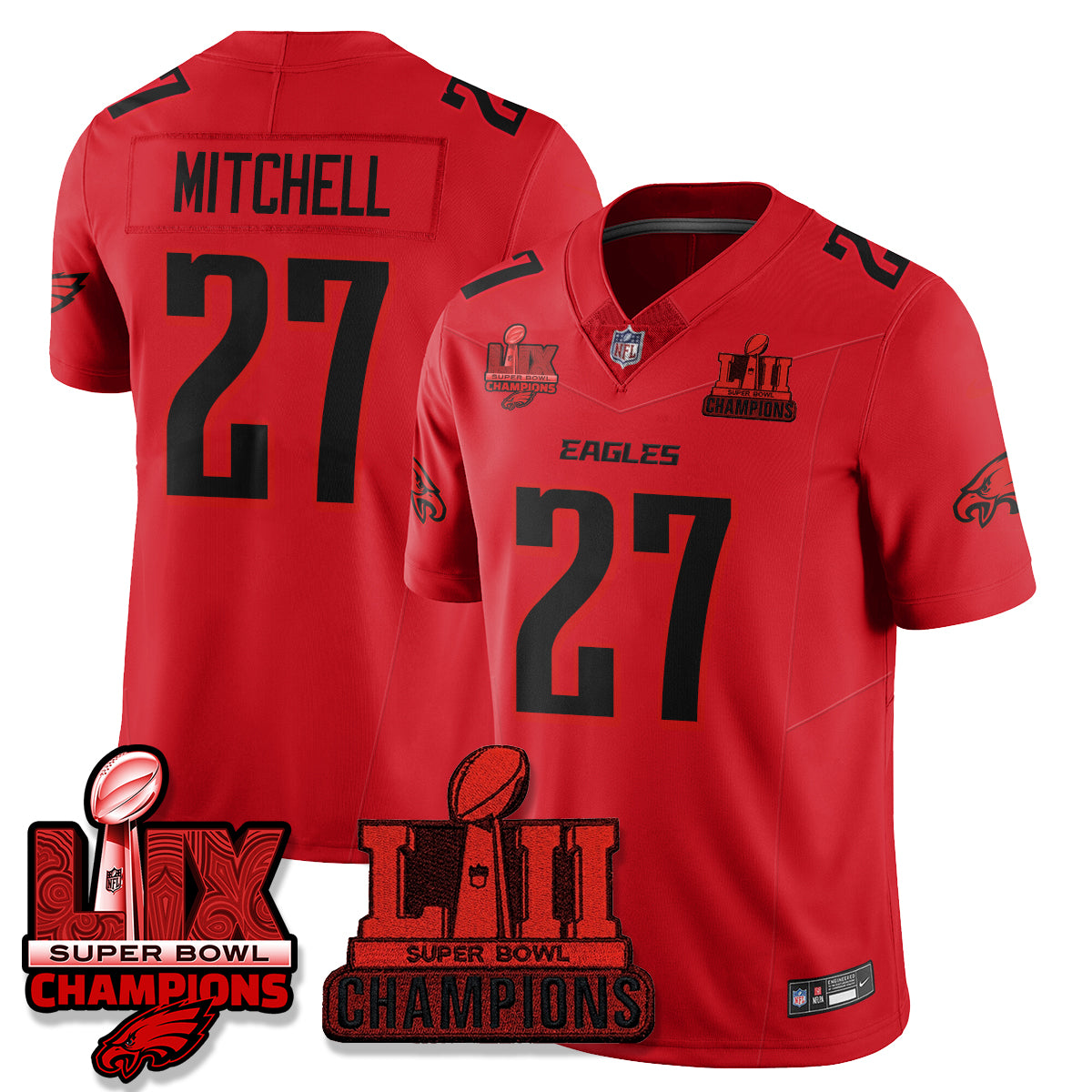 Philadelphia Eagles Dark Side Edition Vapor Jersey - Stitched