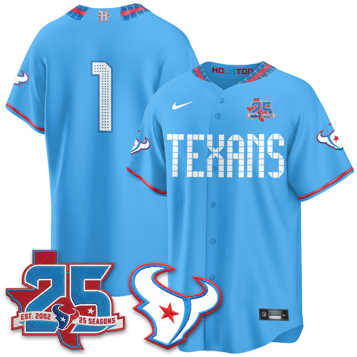 Houston Texans 2026 Rivalries Baseball Vapor Jersey - Stitched