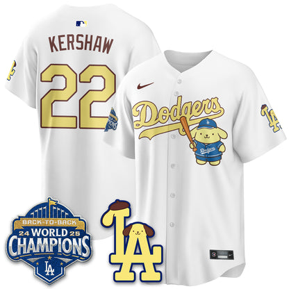 Los Angeles Dodgers Pompompurin Edition Vapor Jersey - Stitched
