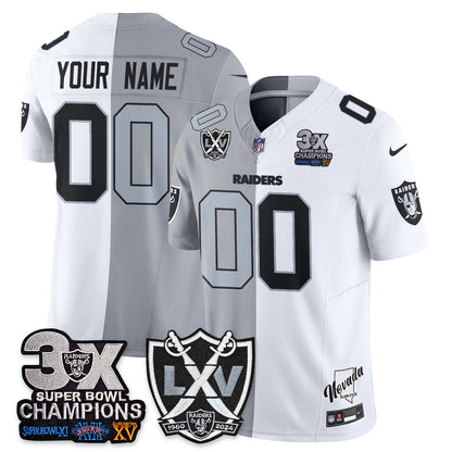 Las Vegas Raiders Split Edition Vapor Custom Jersey V2- Stitched