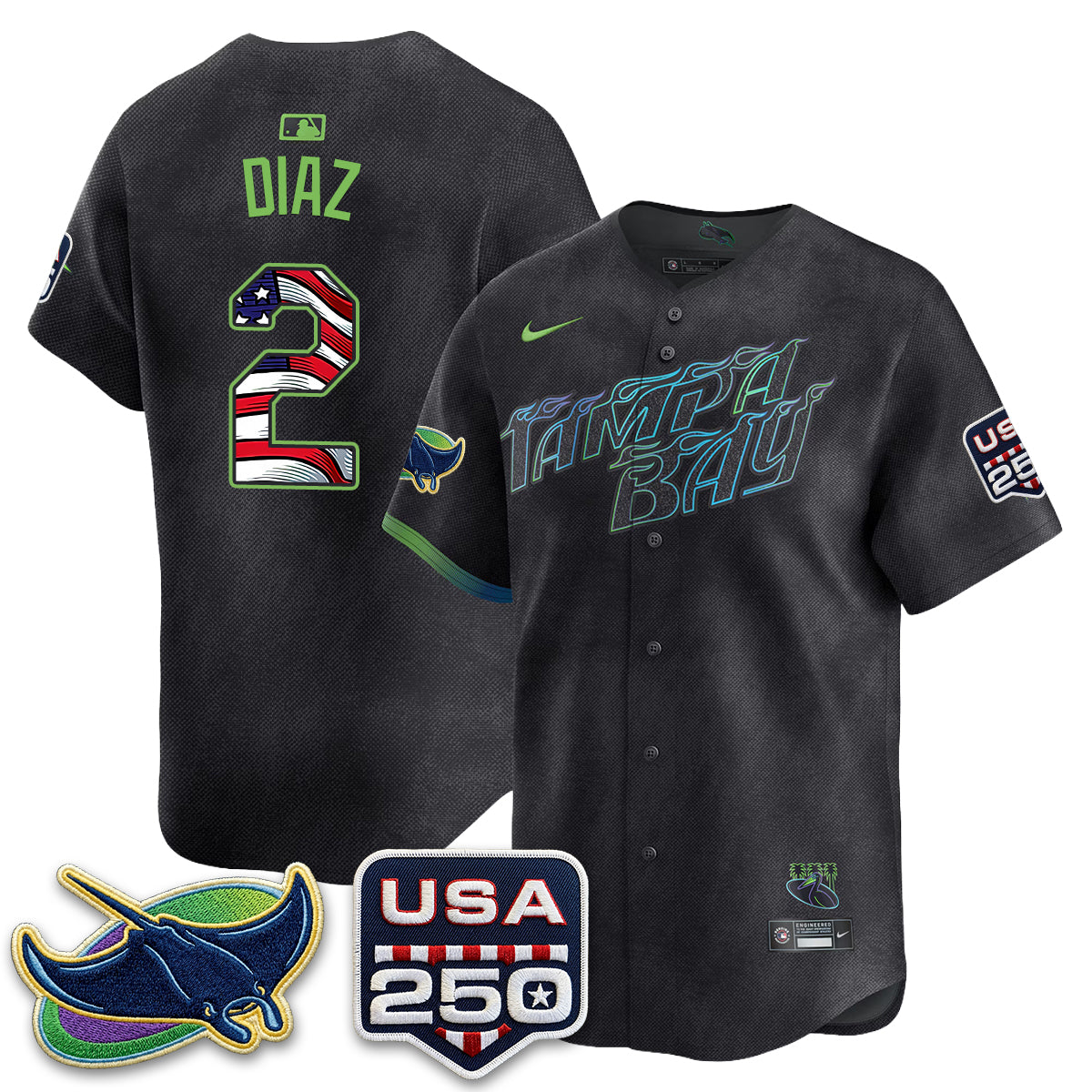 Tampa Bay Rays Independence Day USA 2026 City Connect Vapor Jersey - Stitched
