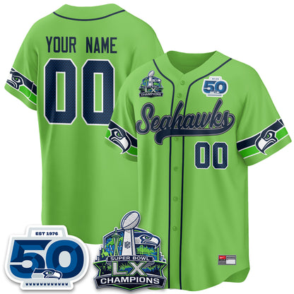 SEA SB LX Champs Vapor Baseball Custom Jersey - Stitch