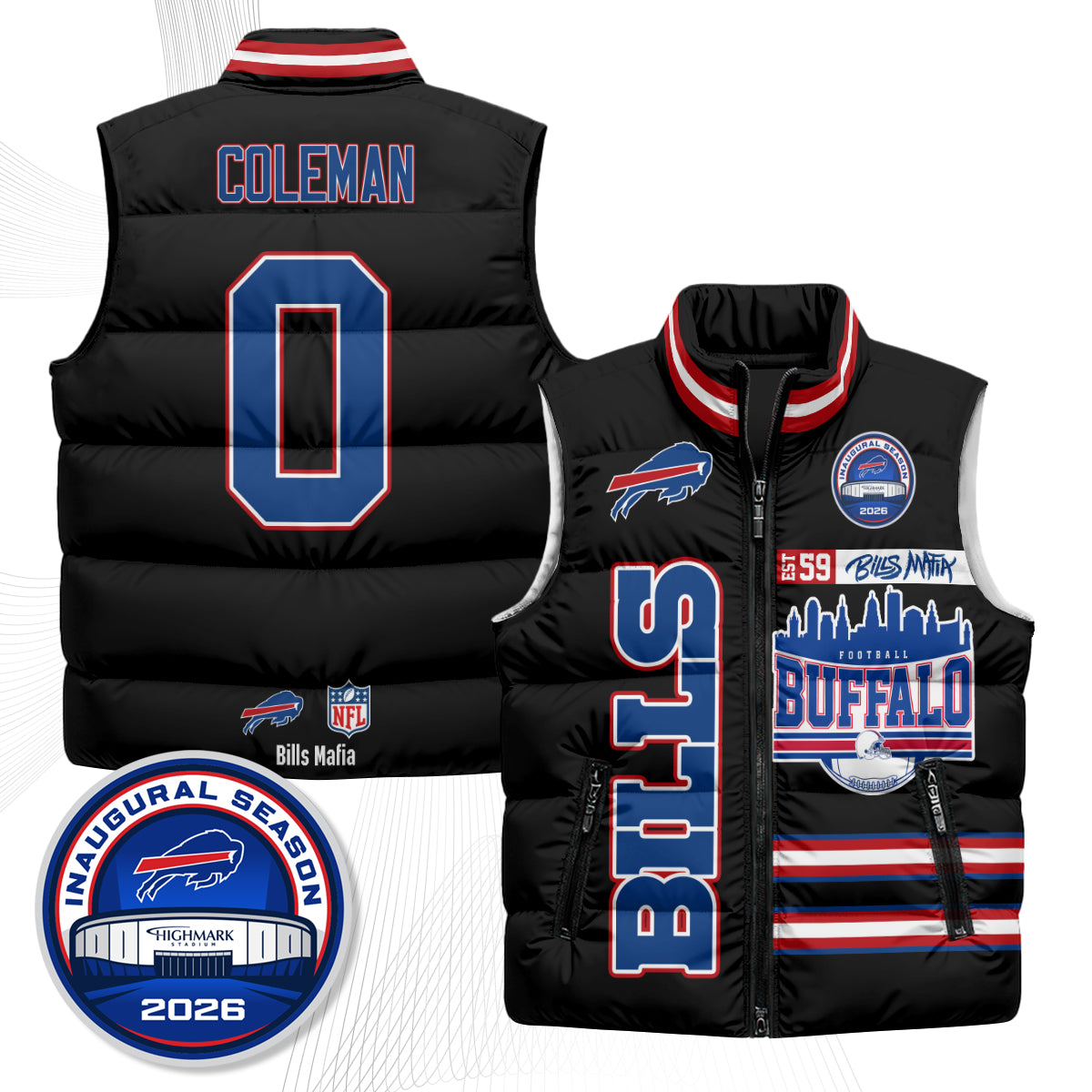 BUF "Mafia" Edition Puffer Vest - Printed