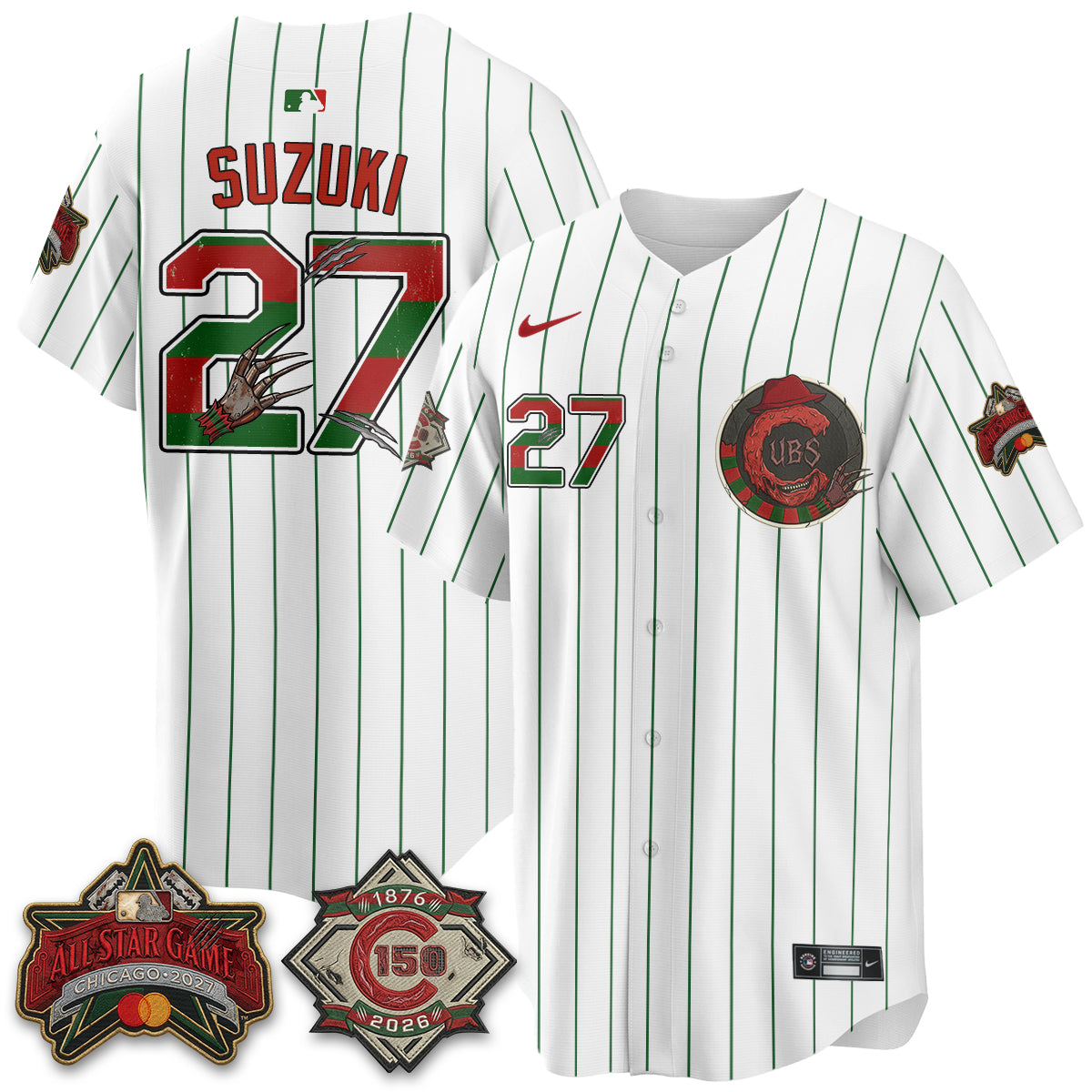 Chicago Cubs A Nightmare on Wrigley Field Edition Vapor Jersey - Stitched
