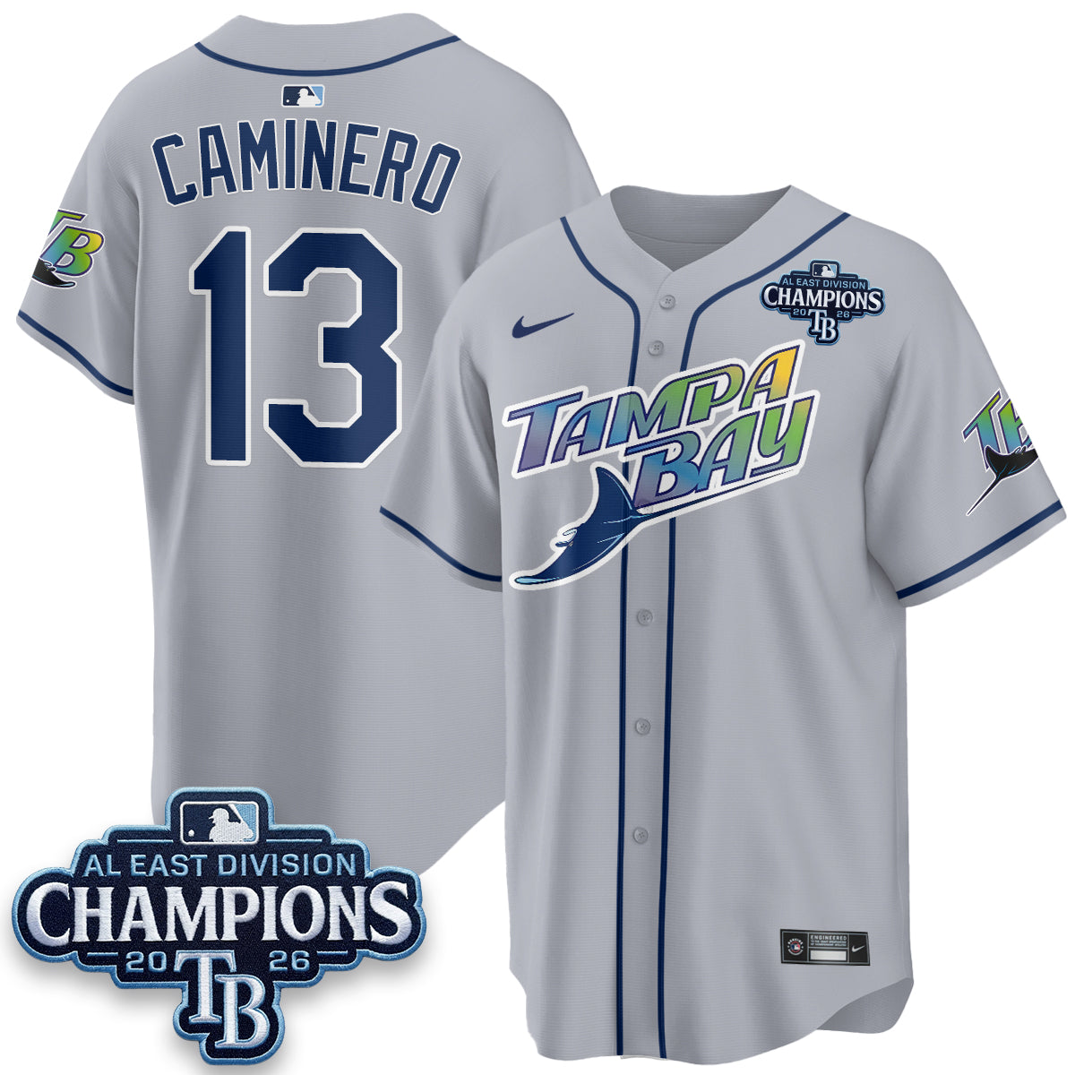 Tampa Bay Rays 2026 AL East Champs Vapor Jersey - Stitched