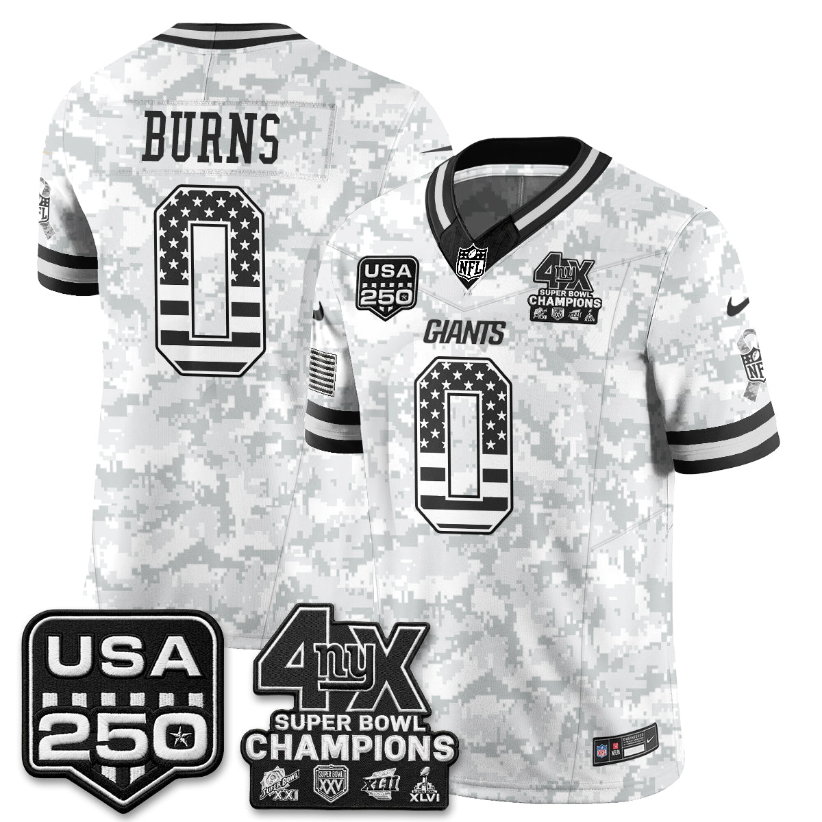 New York Giants 2026 Salute To Service Vapor Jersey - Stitched