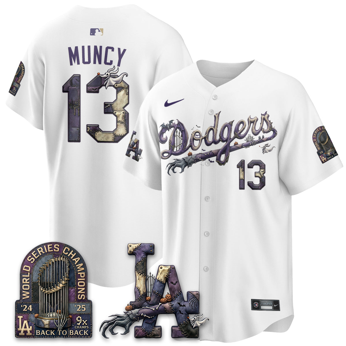 Los Angeles Dodgers Nightmare Edition Vapor Jersey - Printed