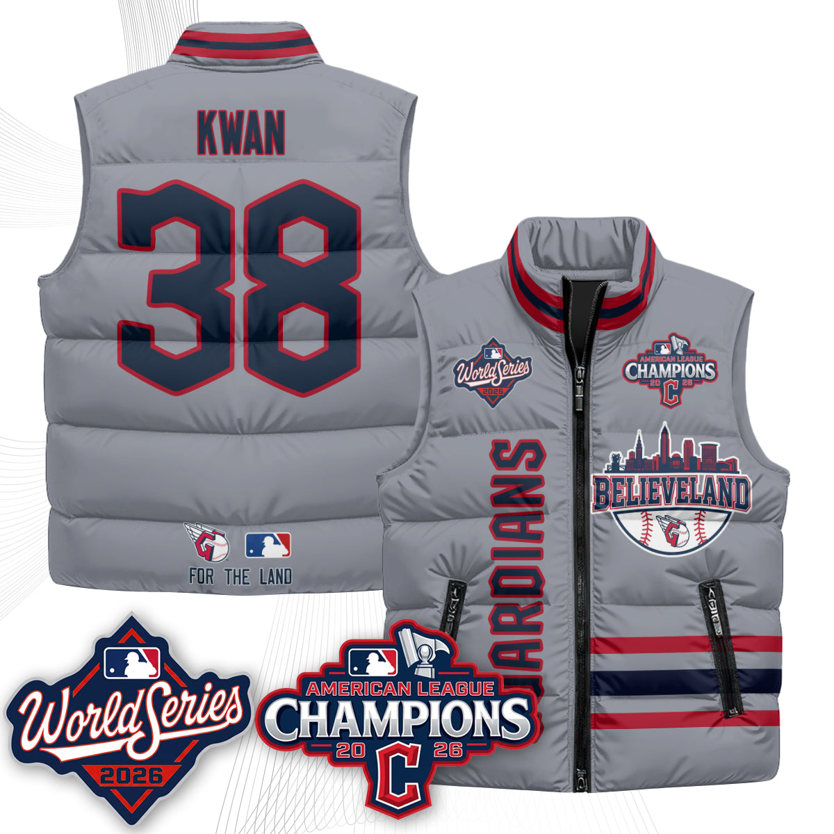 CLE 2026 AL Champions Puffer Vest - Printed