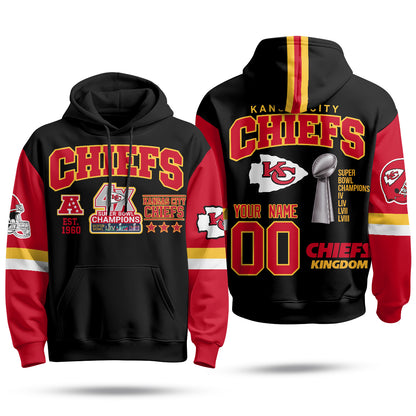 KC 4X Champs Gold Edition Custom Fleece Hoodie - Printed
