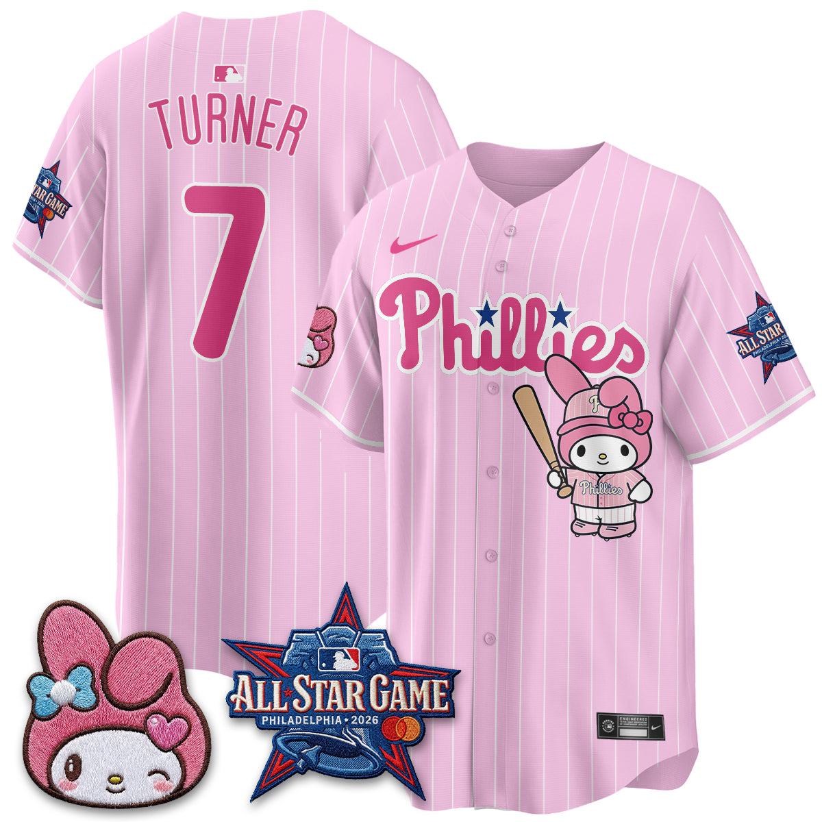Philadelphia Phillies x Pink Sanrio Friends Edition Vapor Jersey - Stitched