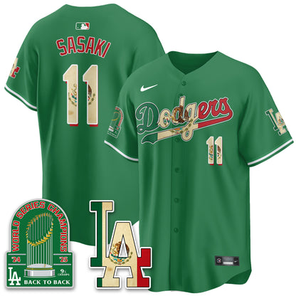 Los Angeles Dodgers Mexico Style Vapor Jersey- Stitched