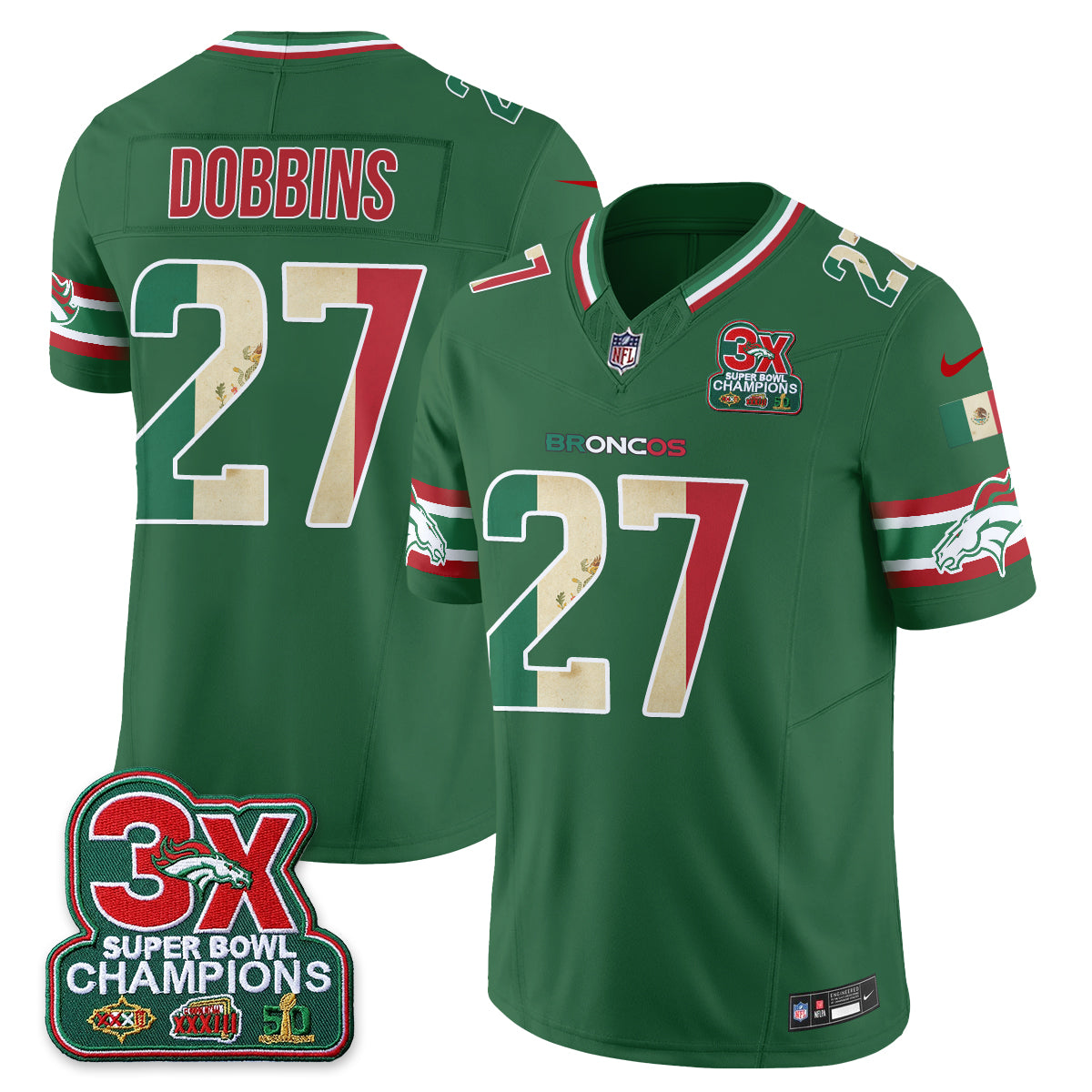 Denver Broncos Mexico Edition Vapor Jersey - Stitched