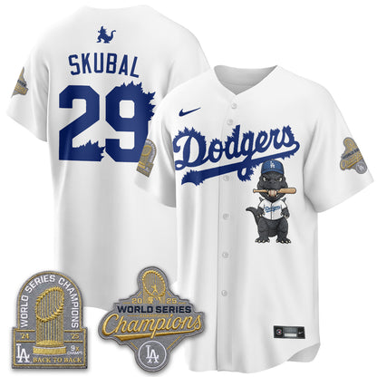 Los Angeles Dodgers x Godzilla Vapor Jersey- Stitched