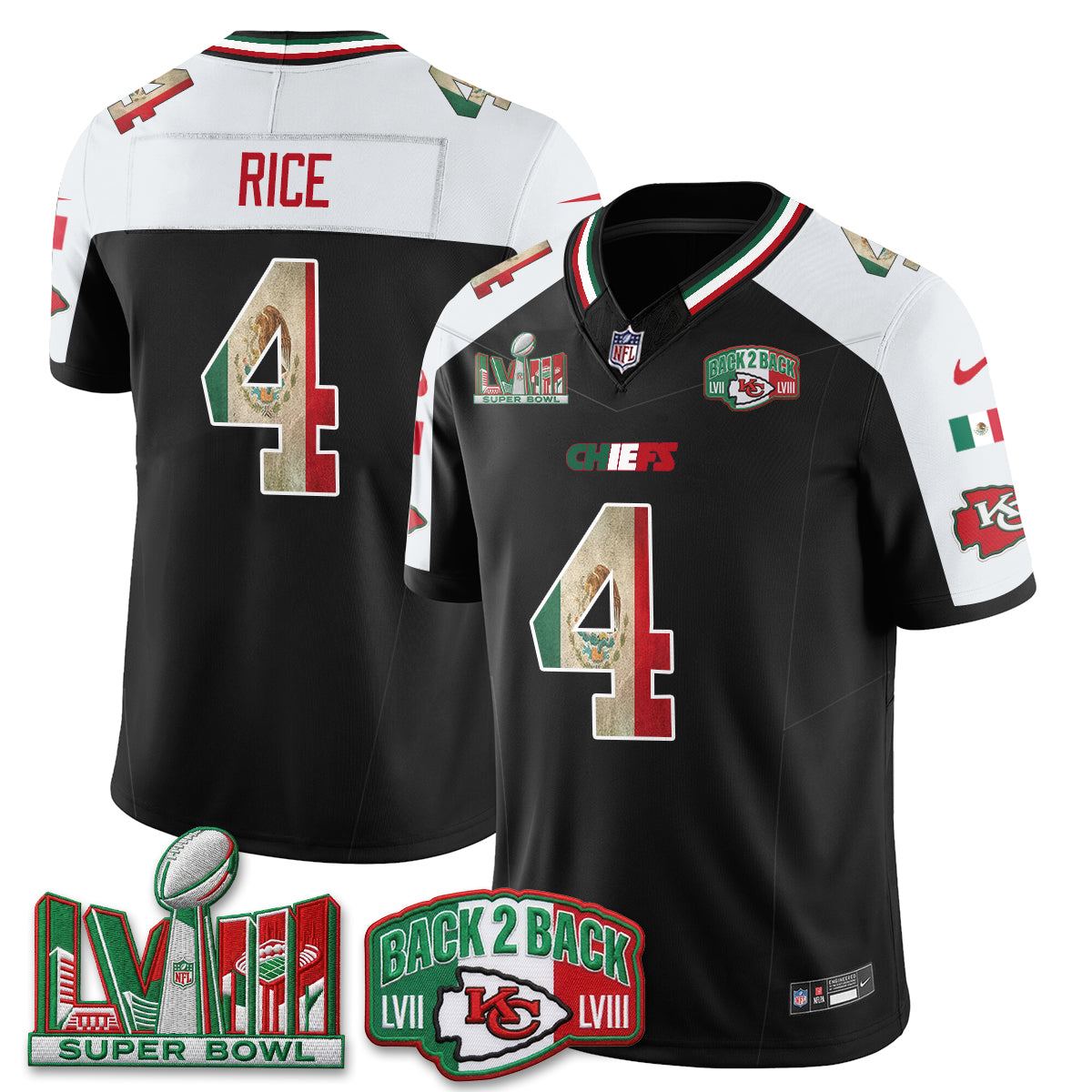 Kansas City Chiefs Mexico Edition Vapor Jersey - Stitched