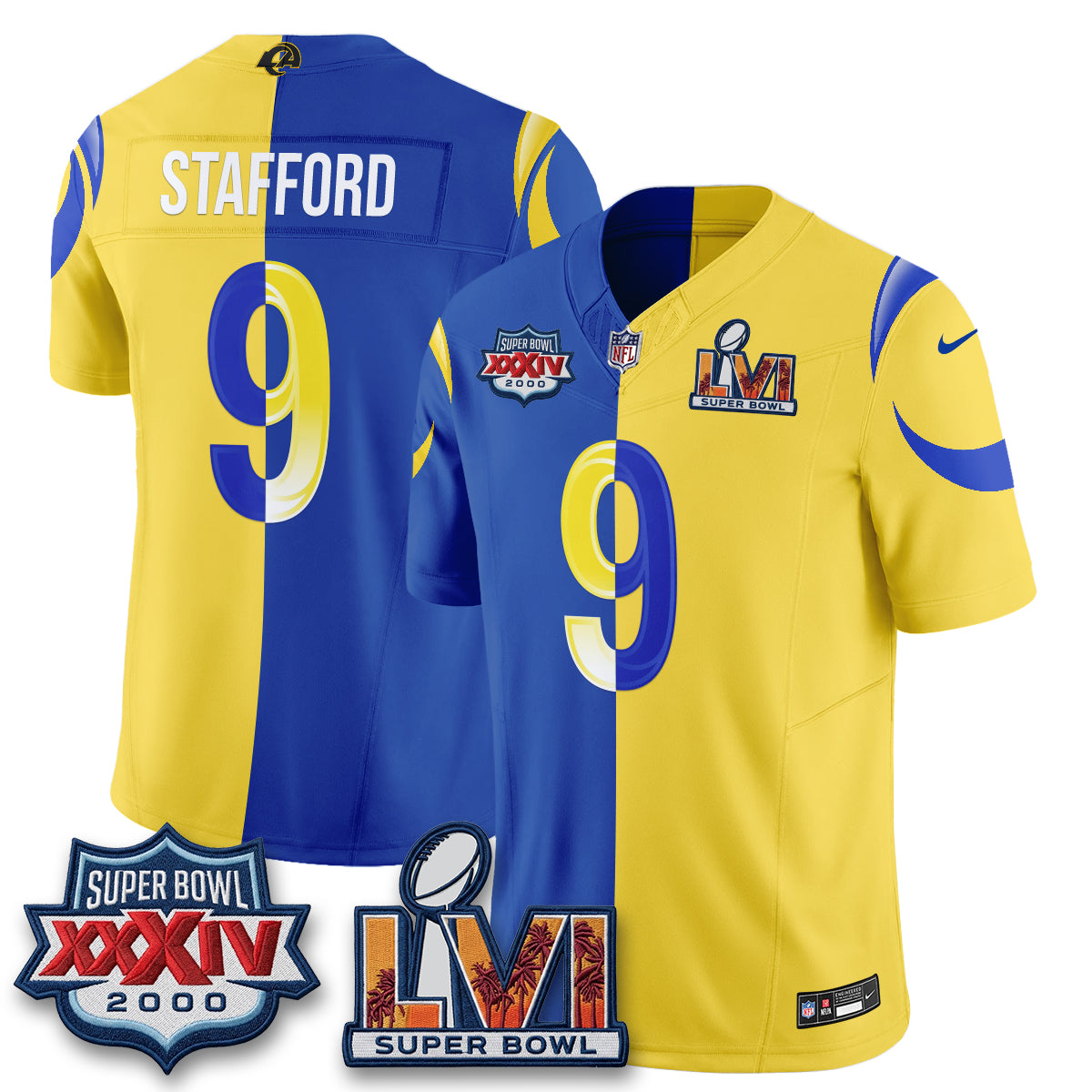 LAR Rivalries Split Vapor Jersey - Stitched