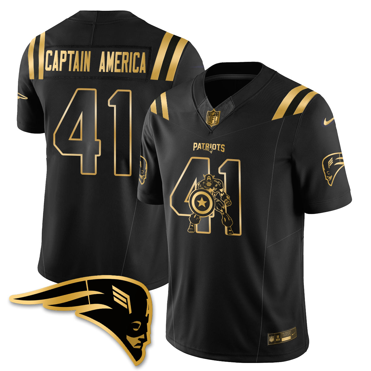 New England Patriots x Vibranium Shield Edition Vapor Jersey - Stitched