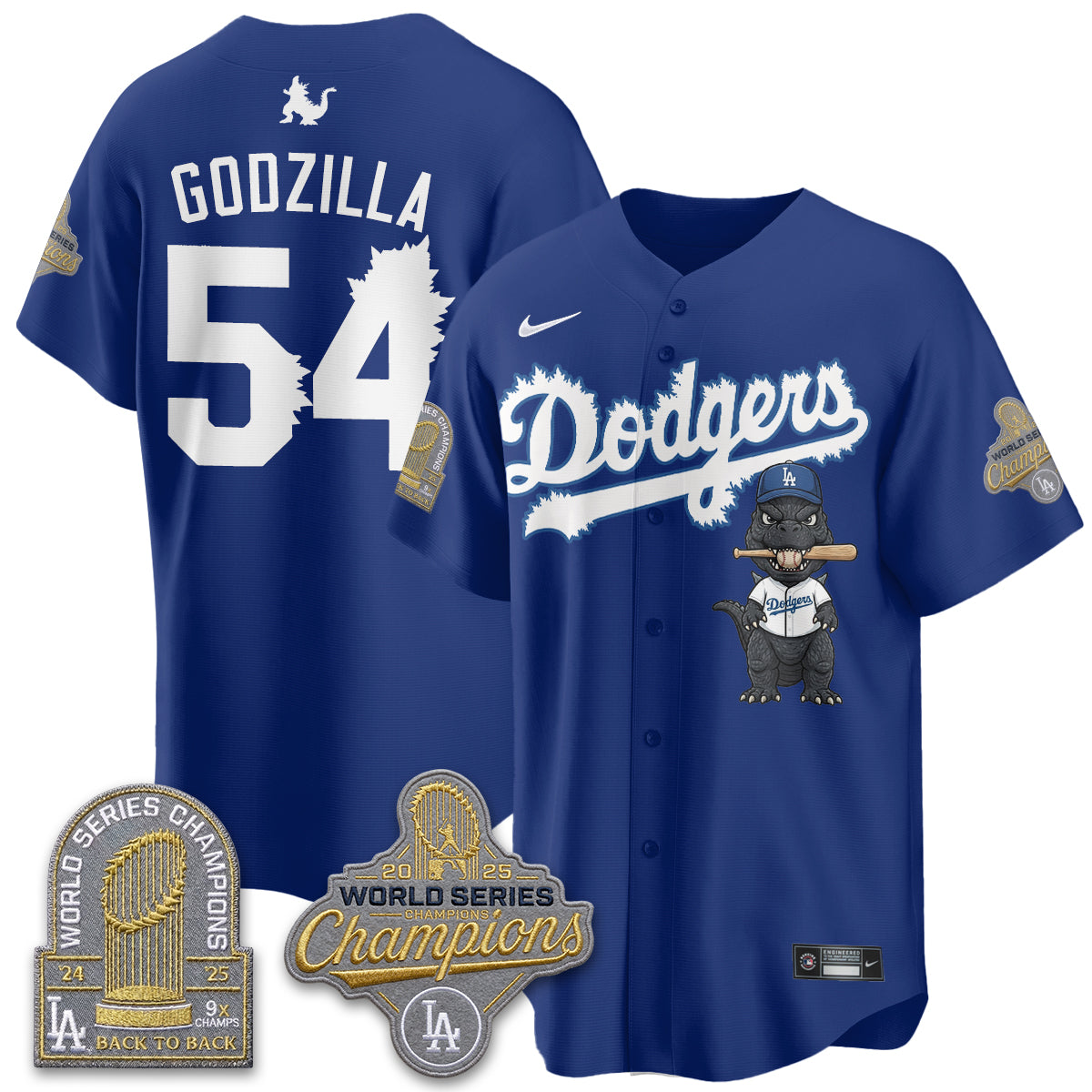 Los Angeles Dodgers x Godzilla Vapor Jersey- Stitched