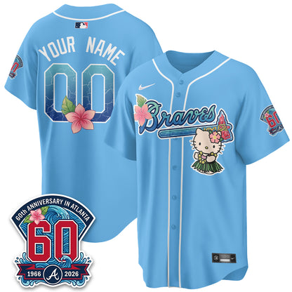 Atlanta Braves x Meow Aloha Spirit Vapor Custom Jersey - Stitched