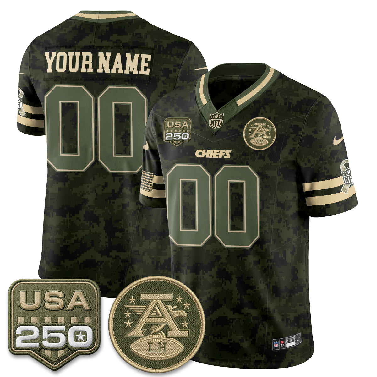 Kansas City Chiefs 2026 Salute to Service Vapor Custom Jersey - Stitched