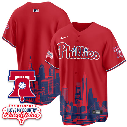 Philadelphia Phillies "26 Reasons I Love My Country" Edition Vapor Jersey - Stitched