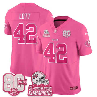 San Francisco 49ers Pink Edition Vapor Jersey - Stitched