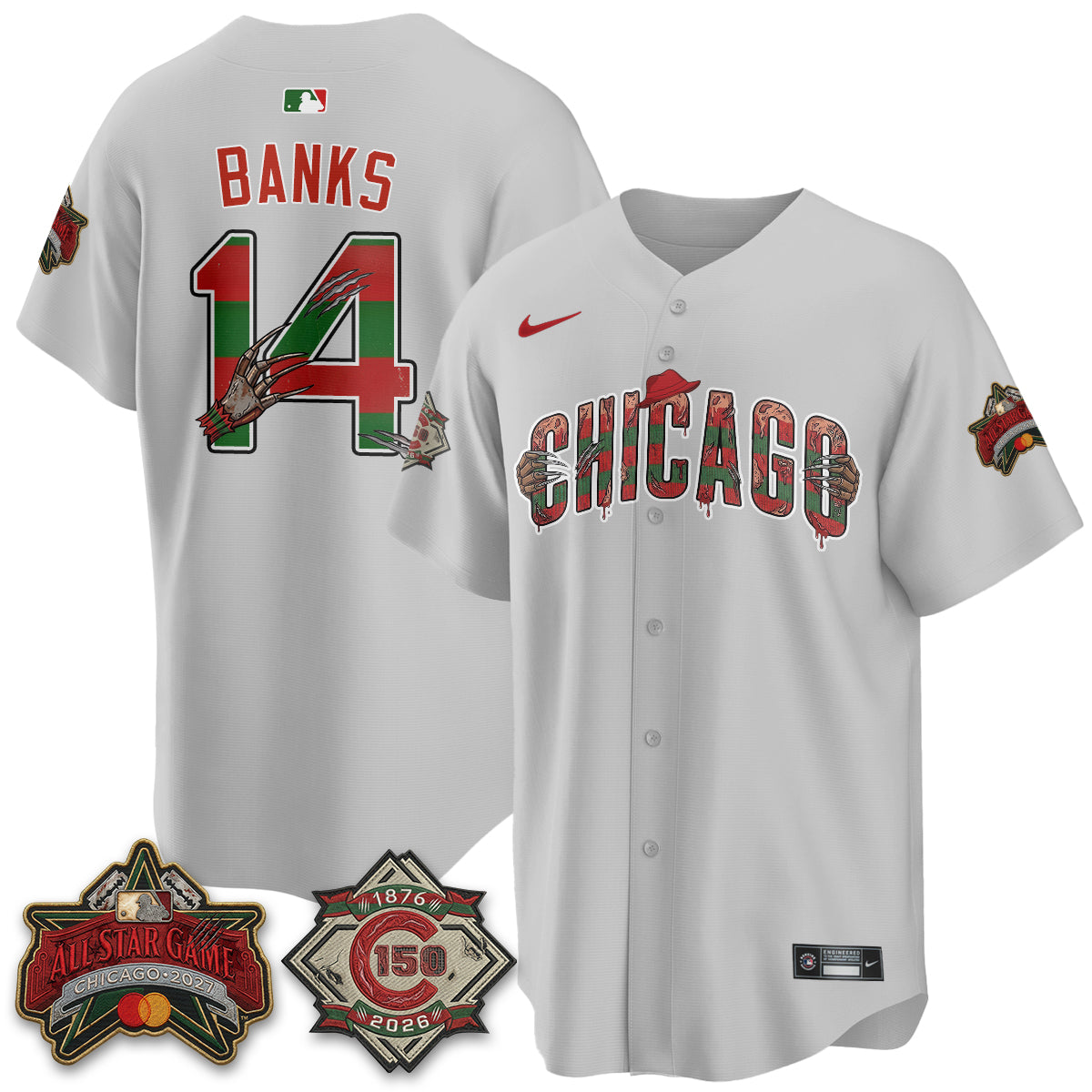Chicago Cubs A Nightmare on Wrigley Field Edition Vapor Jersey - Stitched