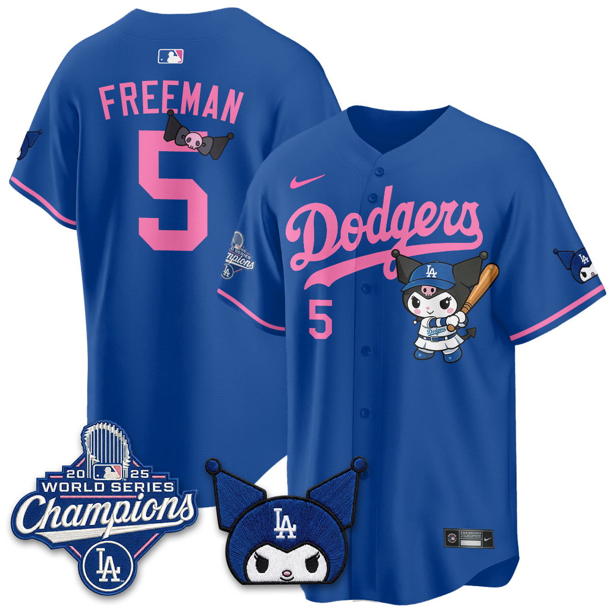 Los Angeles Dodgers Kuromi Edition Vapor Jersey - Stitched