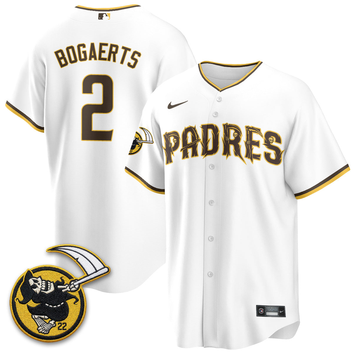 San Diego Padres x Grim Reaper Vapor Jersey - Stitched