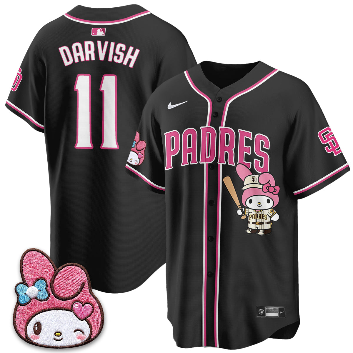 San Diego Padres x Pink Sanrio Friend Vapor Jersey - Stitched