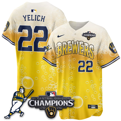 Milwaukee Brewers 2026 NL Division Champs Vapor Jersey V2- Stitched