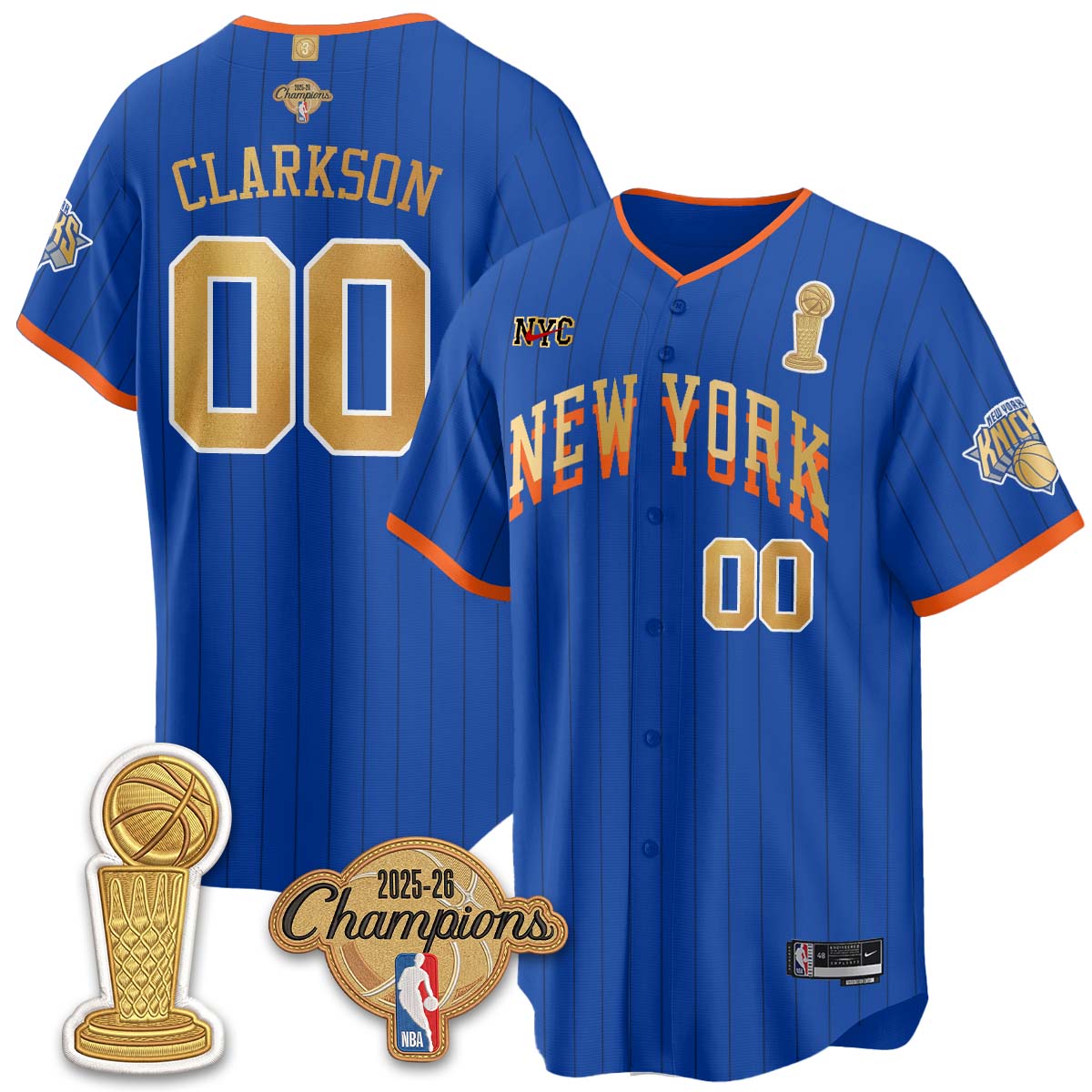 NYK Champions Night Baseball Vapor Jersey - Stitched