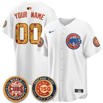Chicago Cubs Deep Dish Pizza Vapor Limited Custom Jersey - Stitched