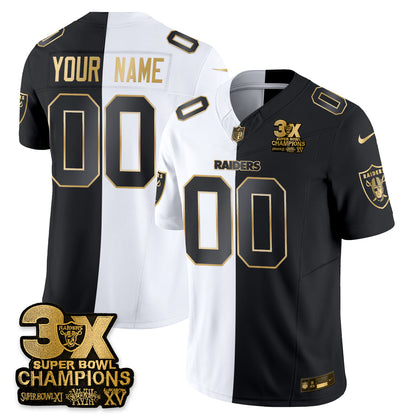 Las Vegas Raiders Split Edition Vapor Custom Jersey - Stitched