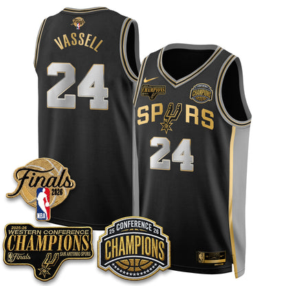 SAS 2026 NBA Western Conference Champions Vapor Jersey - Stitched N5