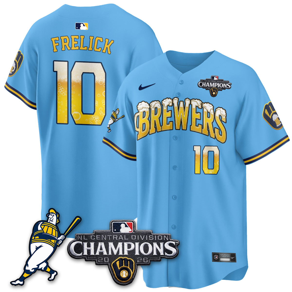 Milwaukee Brewers 2026 NL Division Champs Vapor Jersey V2- Stitched