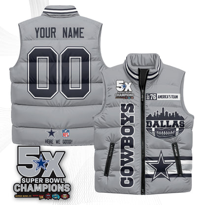 DAL "America's Team" Custom Puffer Vest - Printed