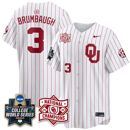 Oklahoma Sooners Nike 2026 NCAA Baseball Men's College World Series Champions Vapor Jersey - Stitched