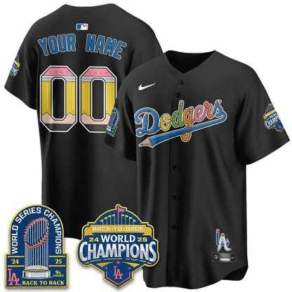 Los Angeles Dodgers x Back to School Style Vapor Custom Jersey - Stitched