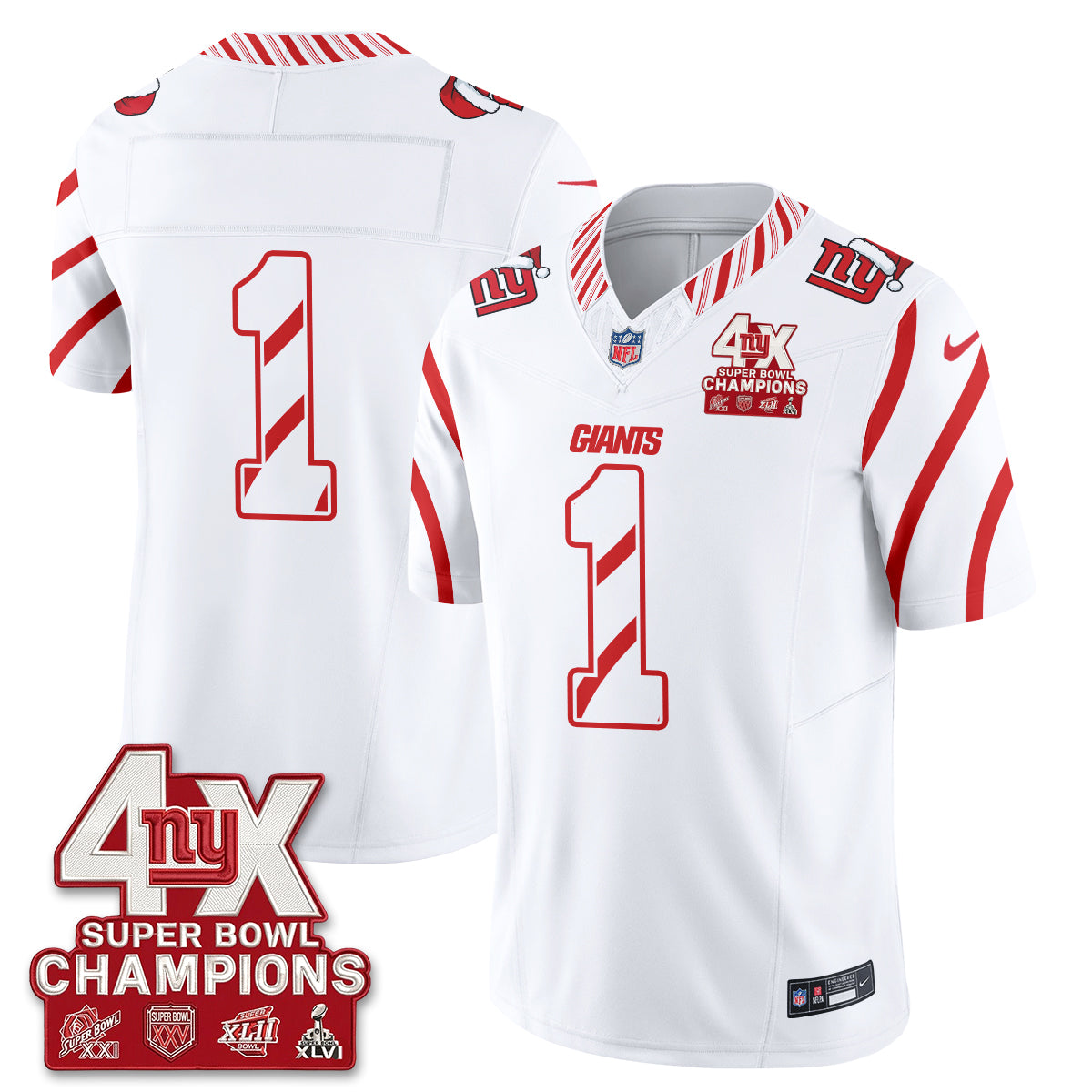 New York Giants  Xmas Edition Vapor Jersey - Stitched