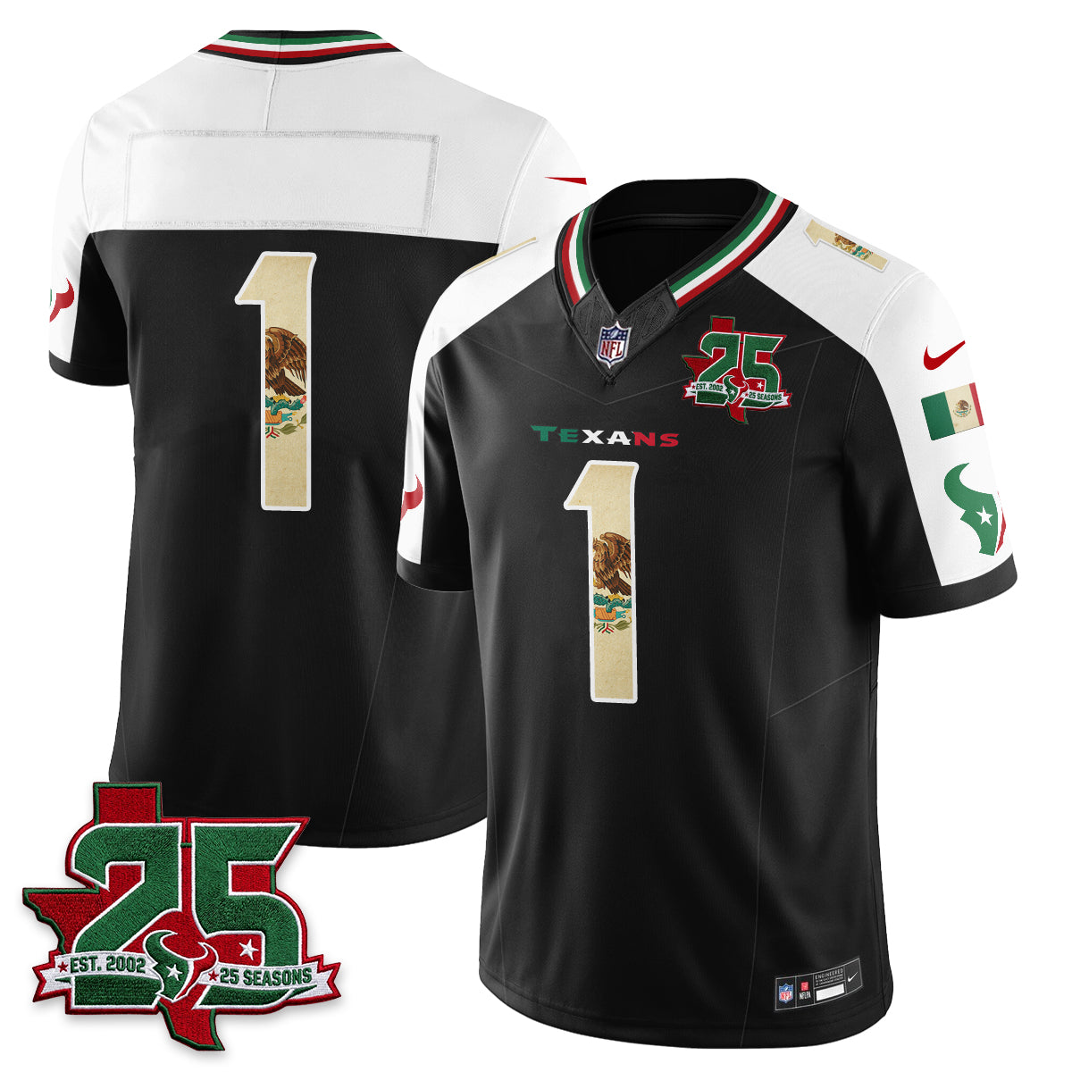 Houston Texans 25 Seasons Mexico Style Vapor Jersey - Stitched