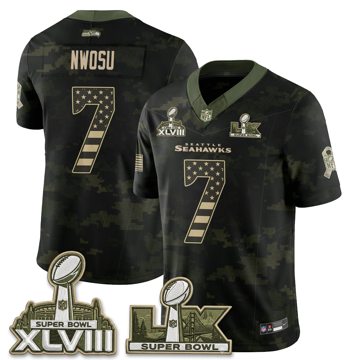Seattle Seahawks 2026 Salute to Service Edition Vapor Jersey V2- Stitched