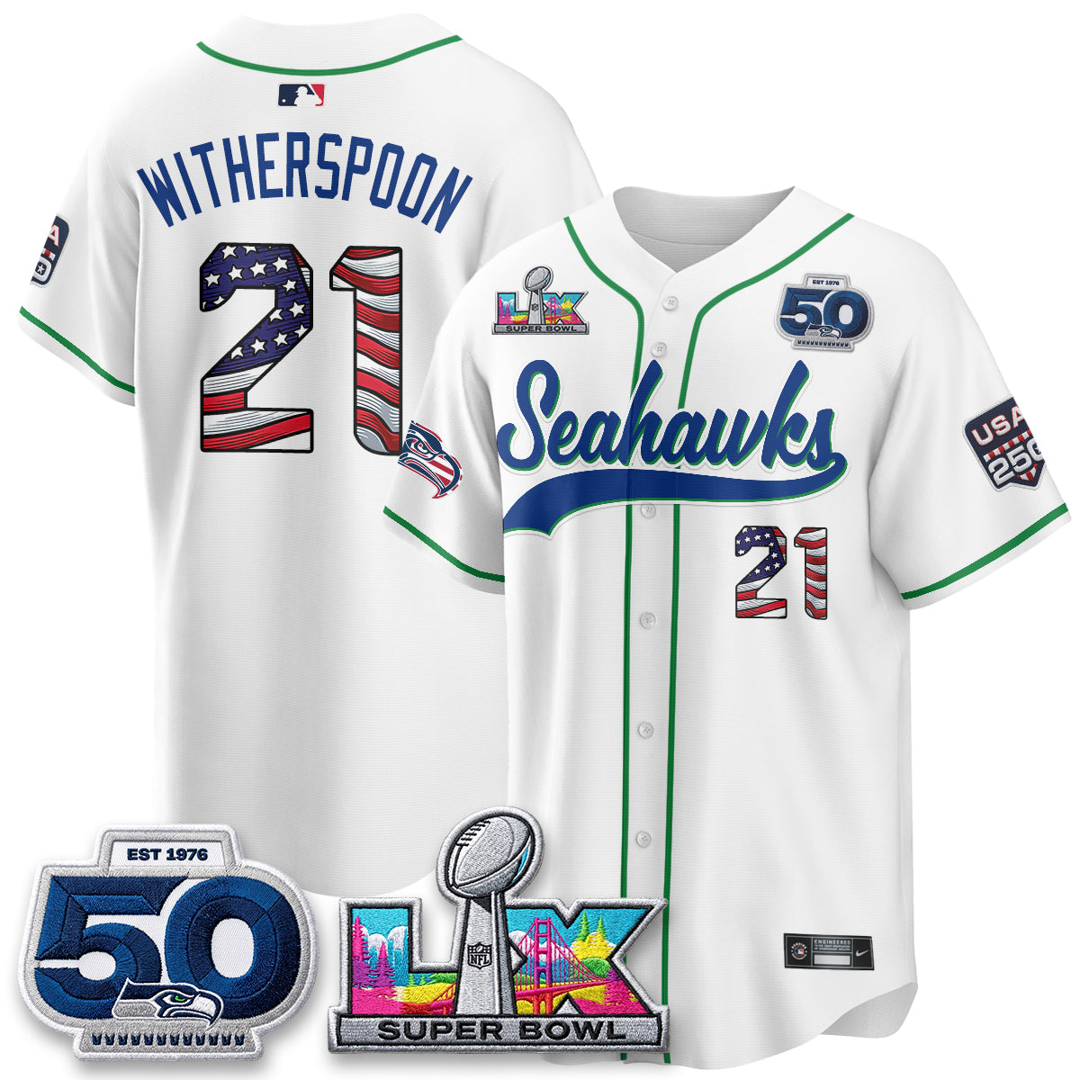 SEA SB LX Champs America Edition Vapor Baseball Jersey - Stitch