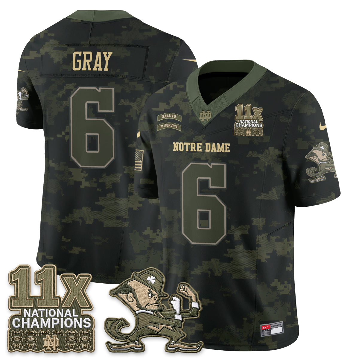 ND 2026 Salute to Service Vapor Jersey - Stitched