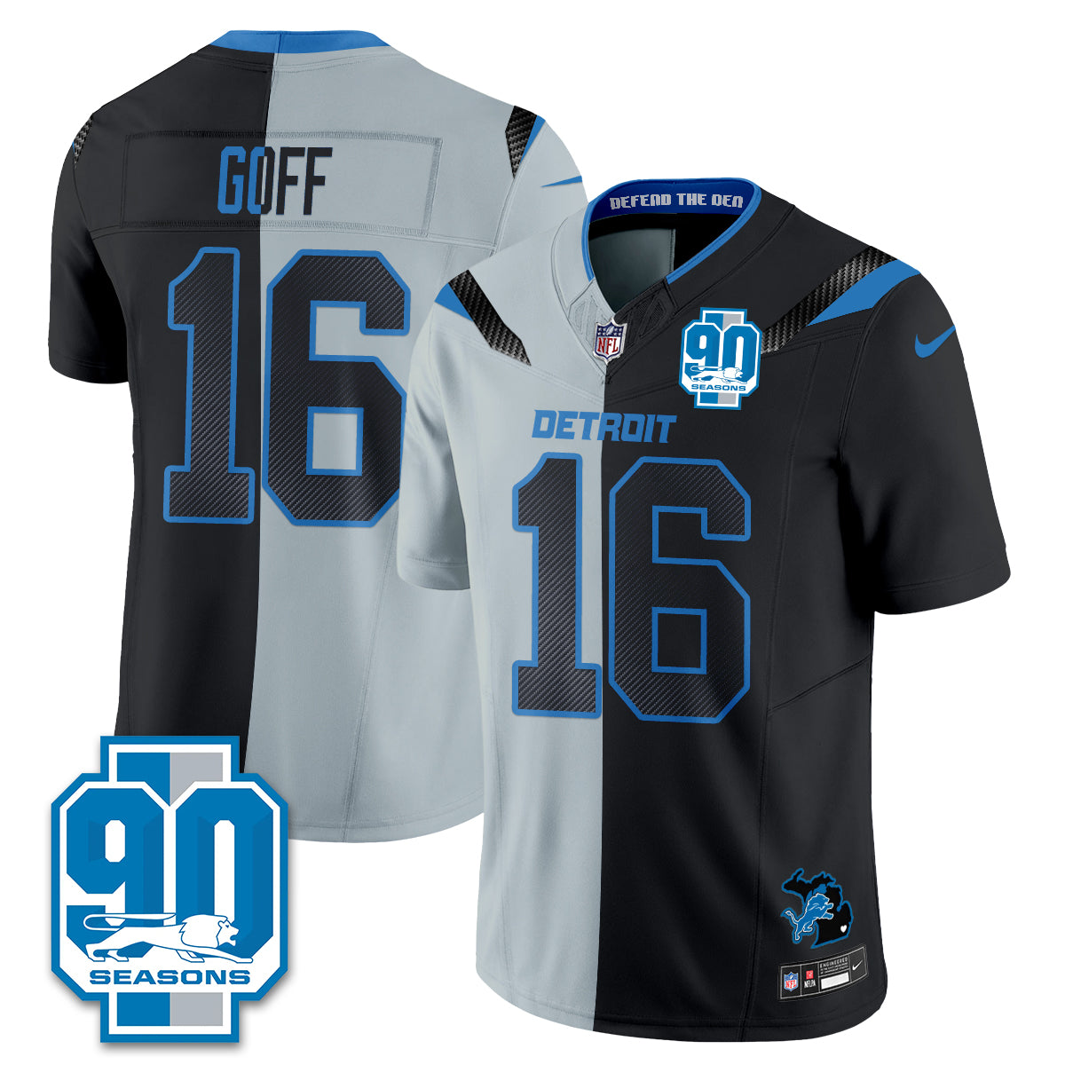 DET Rivalries Split Edition Vapor Jersey - Stitched