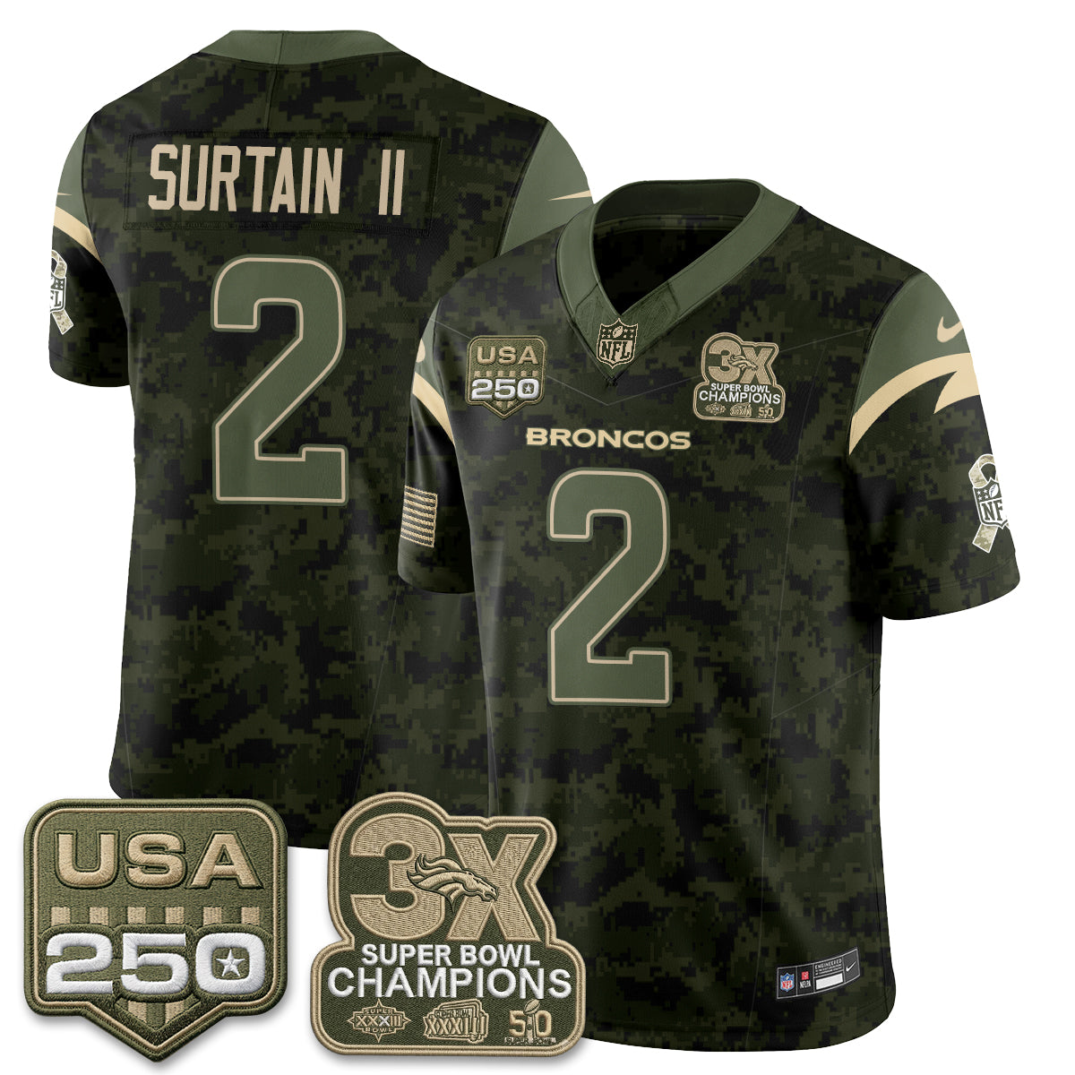 Denver Broncos 2026 Salute to Service Edition Vapor Jersey - Stitched