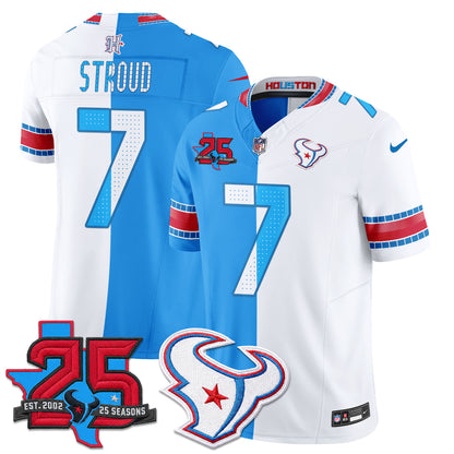 Houston Texans 2026 Rivalries Split Vapor Jersey - Stitched