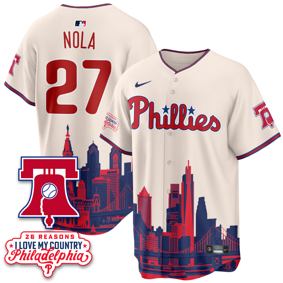 Philadelphia Phillies "26 Reasons I Love My Country" Edition Vapor Jersey - Stitched